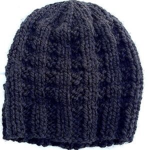 Hand Knitted New Black Colored Ladies Hat